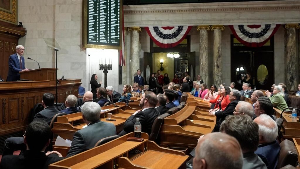 Wisconsin’s Evers calls for gun control measures and a bipartisan approach to immigration